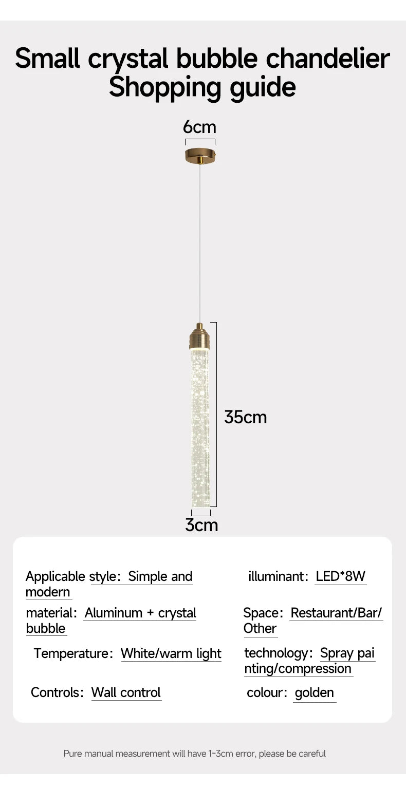 Luxury Crystal Pendant Light with Gold Fixtures Crystal Hanging Lamp  for Living Room Bedroom Dining Room Modern Home Decor