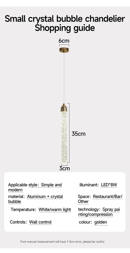 Luxury Crystal Pendant Light with Gold Fixtures Crystal Hanging Lamp  for Living Room Bedroom Dining Room Modern Home Decor