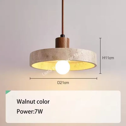LUMA Cave Stone Pendant Light LED Yellow Travertine Hanging Lamp for Kitchen Island Restaurant Bedroom Livingroom Chandelier