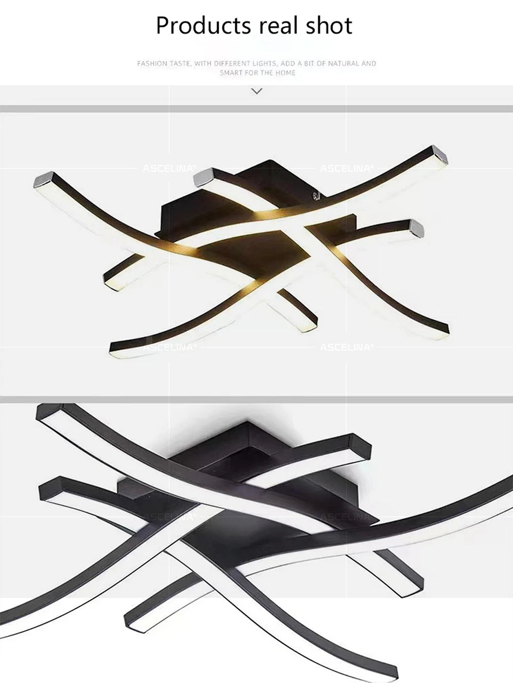 Modern LED Ceiling Light Long Wave Lamp Living Room Bedroom Study Corridor Aisle Entrance Balcony Home Decoration Lustre