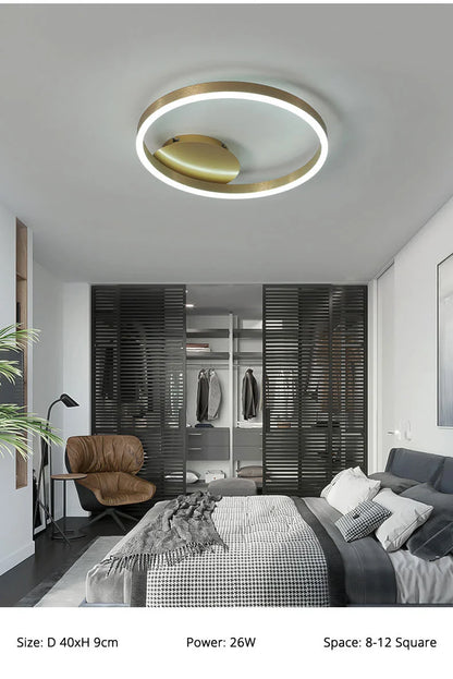 Black Led Chandeliers 3 Circle Bedroom Metal Living Dining Room Nordic Lighting Chandelier Brown Glossy Lamp Home Indoor Lamps