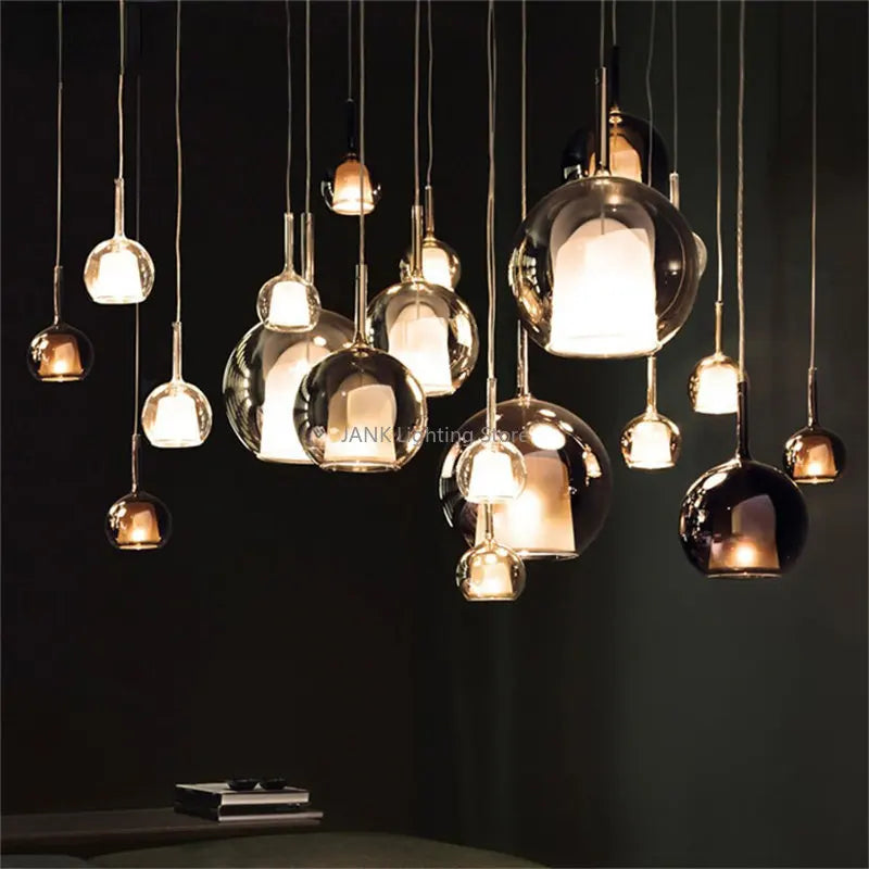 Italian Luxury Glass Bubble Pendant Lights Restaurant Staircases Bedside Chandeliers LED Household Decorative Lighting Fixtures