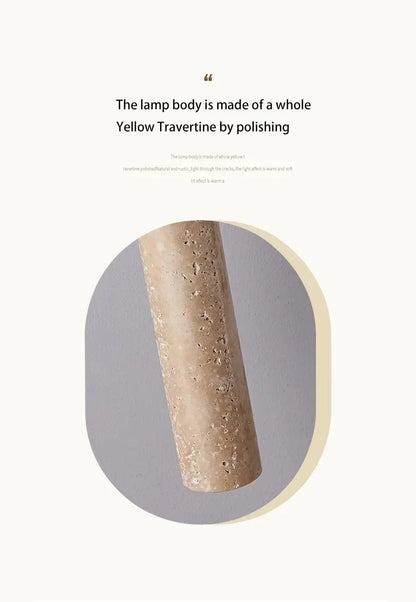 Led Pendant Lamp Long Tube Wood Ceiling Lamp Japan Style Quiet Wind Bedroom Bedside Chandelier Retro Modern travertine  lighting