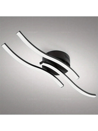 Modern LED Ceiling Light Long Wave Lamp Living Room Bedroom Study Corridor Aisle Entrance Balcony Home Decoration Lustre