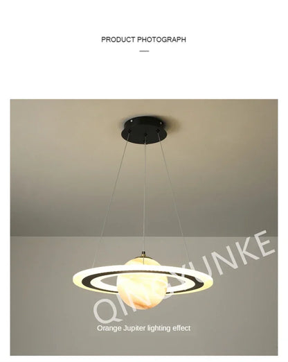 Acrylic Planet Pendant Lamp for Living  Bedroom Kitchen Children Room Space Star Indoor Hanging  E27 Changeable Light