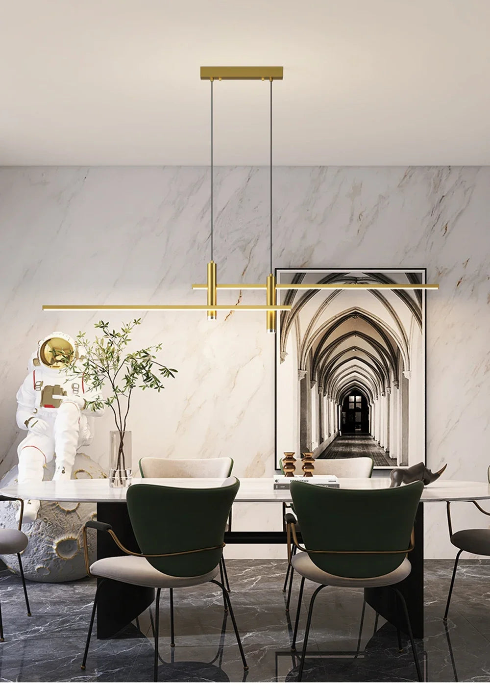 LED Pendant Light Restaurant Hanging Lamp Smart Remote Control Color Temperature Brightness Living Room Suspension Chandelier