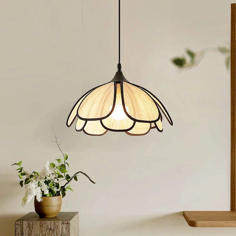 Vintage Hand-Woven Lotus Dining Room Chandelier Bedroom Living Room Lamp European And American art Atmosphere lighting Lamps E27