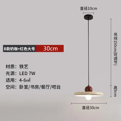 Nordic Cream Style Flying Saucer Pendant Light Restaurant Living Room Bedroom Bedside Lamp Home Interior Decorative Lamp 20/30cm