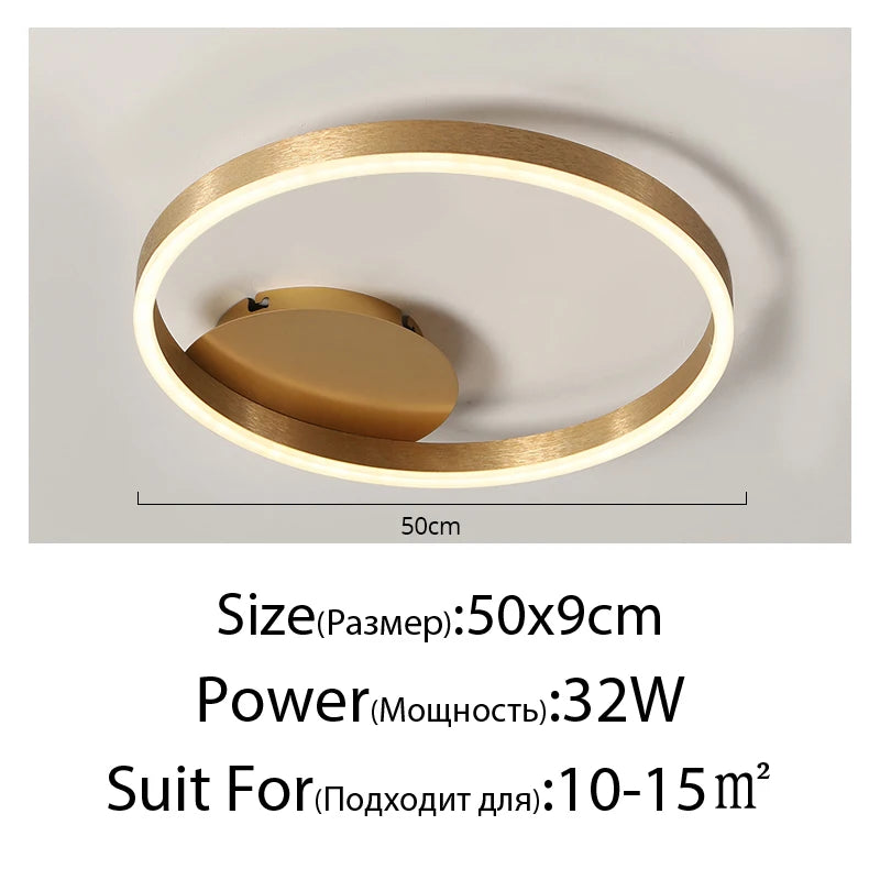 Black Led Chandeliers 3 Circle Bedroom Metal Living Dining Room Nordic Lighting Chandelier Brown Glossy Lamp Home Indoor Lamps