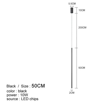 Modern Led Pendant Lights For Bedroom Reading Hanging Lamp Bedside Living Room Bar Coffee Fixtures Decor Black Long Chandelier