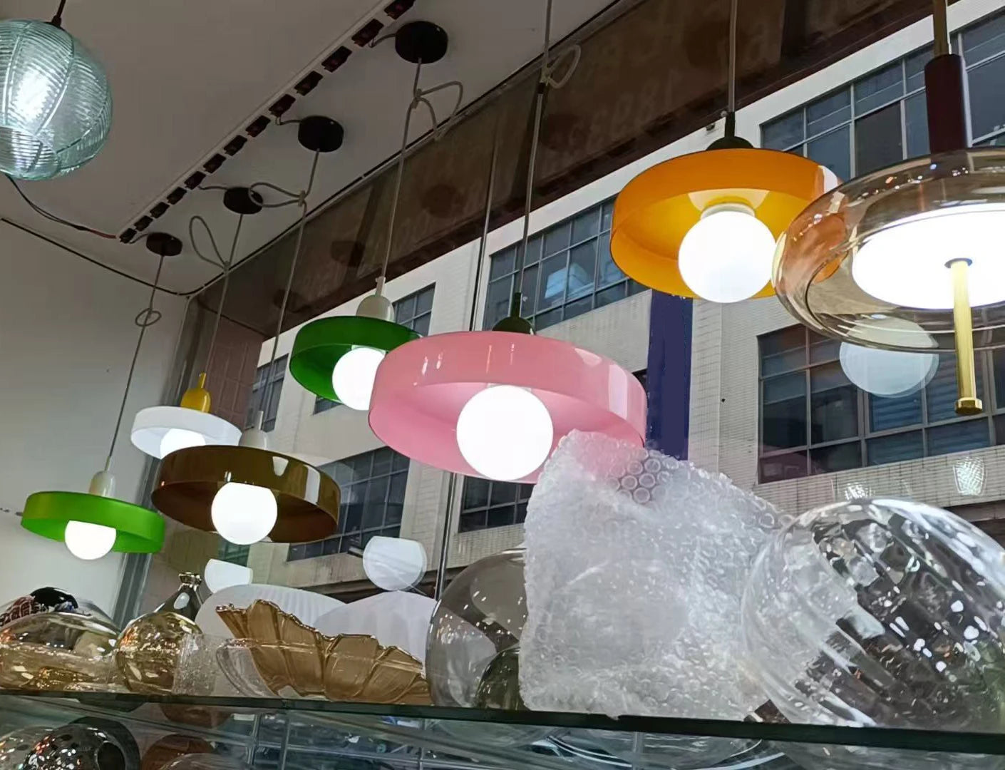 Nordic Retro Glass Pendant Lamps Indoor E27 LED Chandelier Living Room Dining Room Bedroom Kitchen Decorative lights Fixture