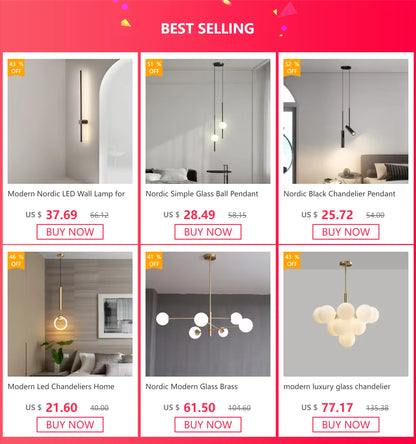 Modern Led Pendant Lights For Bedroom Reading Hanging Lamp Bedside Living Room Bar Coffee Fixtures Decor Black Long Chandelier