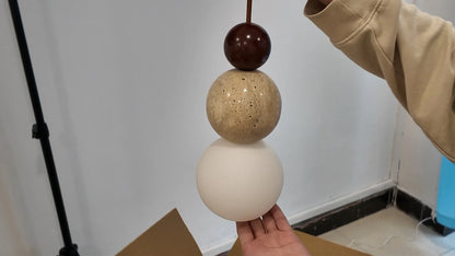 LUMA Cave Stone Pendant Light LED Yellow Travertine Hanging Lamp for Kitchen Island Restaurant Bedroom Livingroom Chandelier