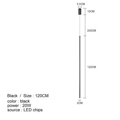 Modern Led Pendant Lights For Bedroom Reading Hanging Lamp Bedside Living Room Bar Coffee Fixtures Decor Black Long Chandelier