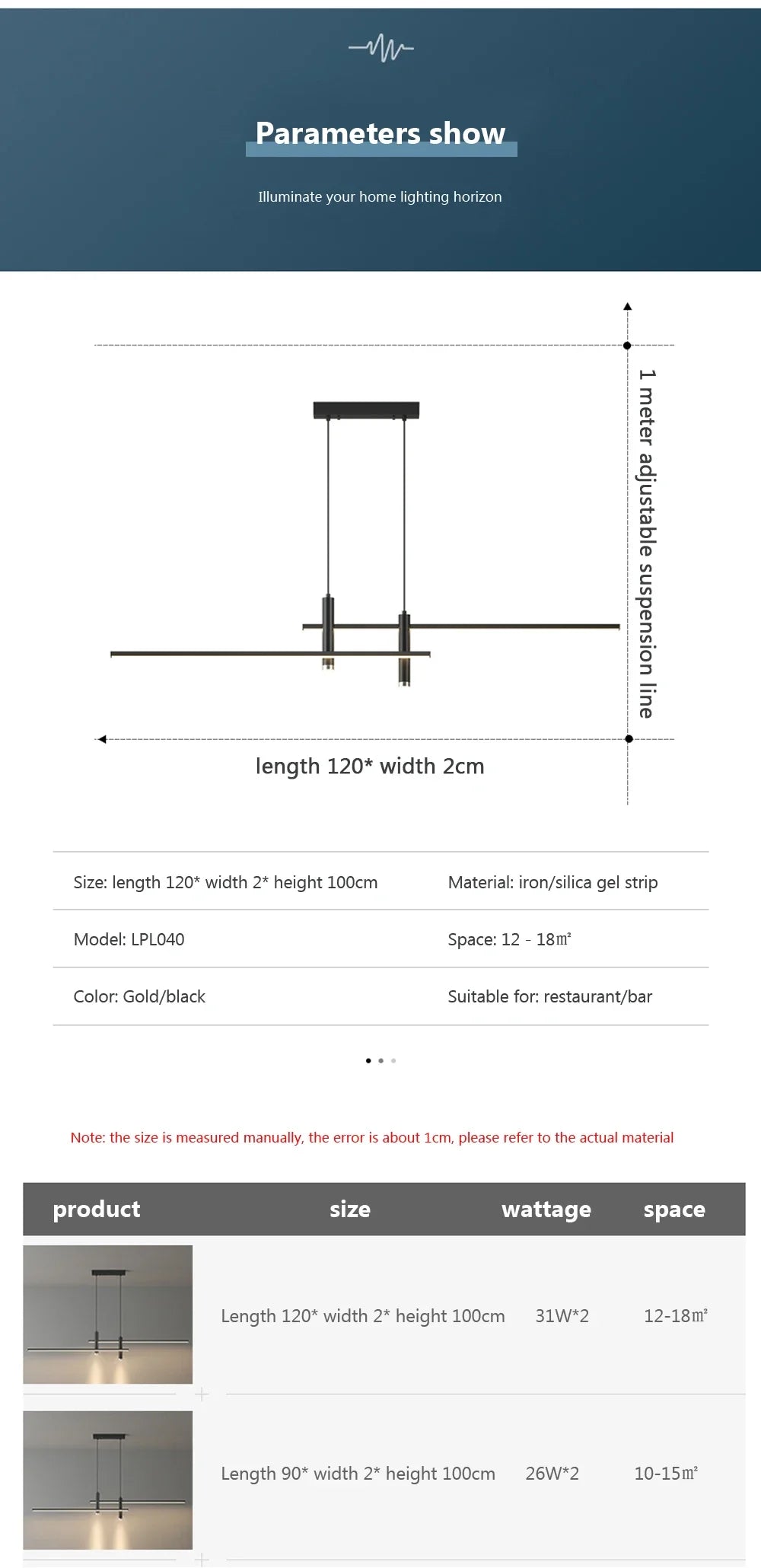 LED Pendant Light Restaurant Hanging Lamp Smart Remote Control Color Temperature Brightness Living Room Suspension Chandelier
