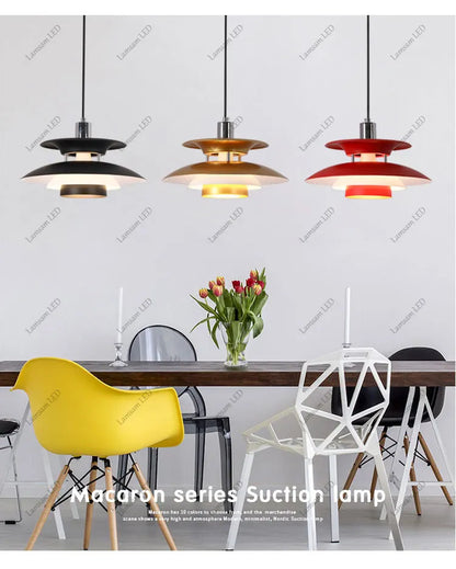 Danish Pendant Lamp UFO Ceiling Light Suspension Lightings E27 AC Powered 85-265V for Bedroom Dining Room Corridor Bar Balcony