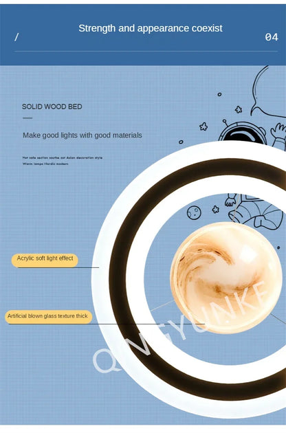 Acrylic Planet Pendant Lamp for Living  Bedroom Kitchen Children Room Space Star Indoor Hanging  E27 Changeable Light