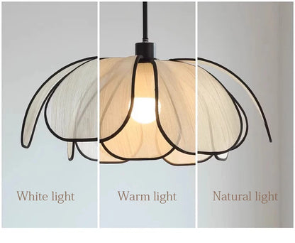 Vintage Hand-Woven Lotus Dining Room Chandelier Bedroom Living Room Lamp European And American art Atmosphere lighting Lamps E27