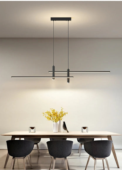 LED Pendant Light Restaurant Hanging Lamp Smart Remote Control Color Temperature Brightness Living Room Suspension Chandelier