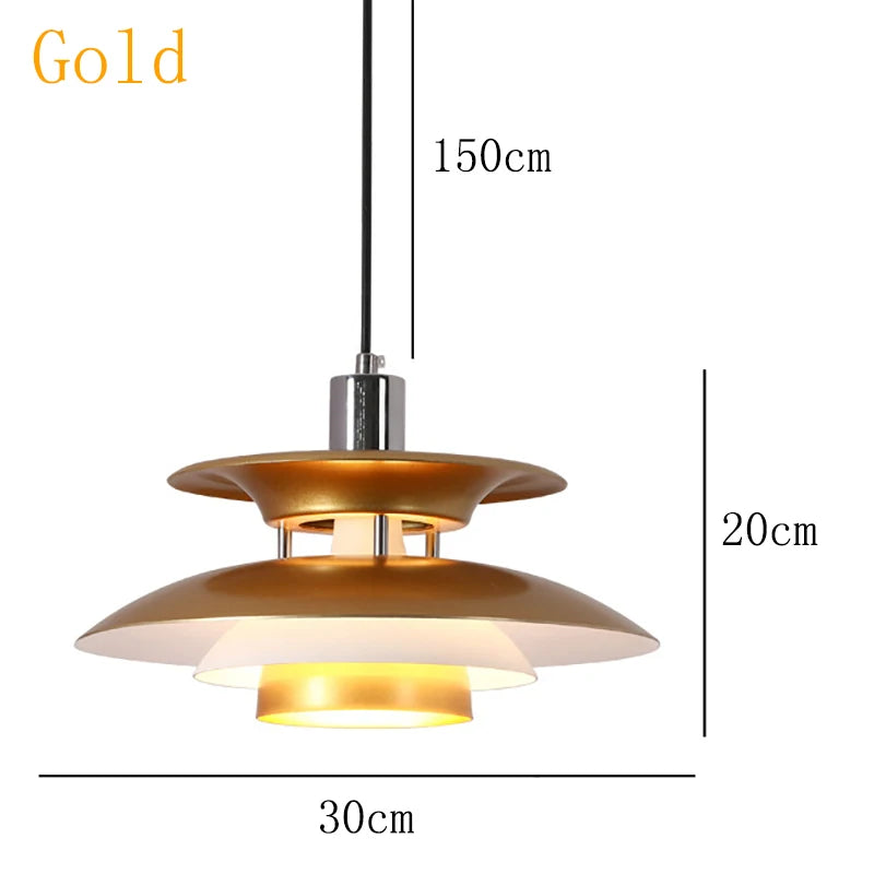 Danish Pendant Lamp UFO Ceiling Light Suspension Lightings E27 AC Powered 85-265V for Bedroom Dining Room Corridor Bar Balcony