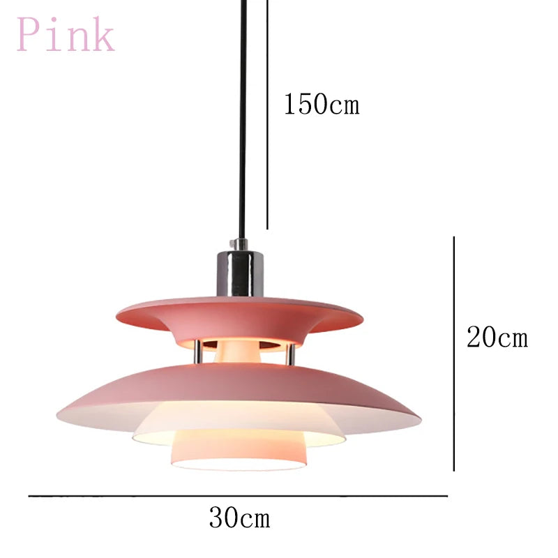 Danish Pendant Lamp UFO Ceiling Light Suspension Lightings E27 AC Powered 85-265V for Bedroom Dining Room Corridor Bar Balcony