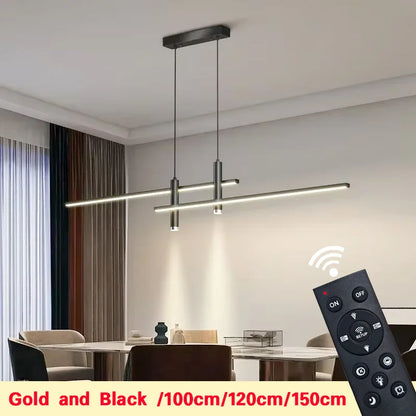 LED Pendant Light Restaurant Hanging Lamp Smart Remote Control Color Temperature Brightness Living Room Suspension Chandelier