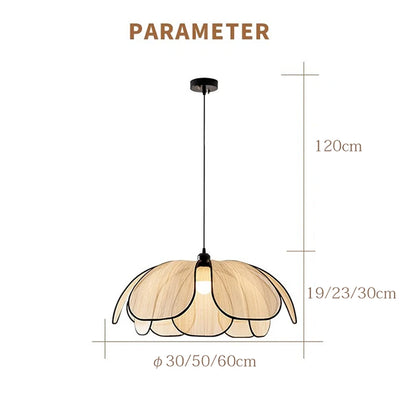 Vintage Hand-Woven Lotus Dining Room Chandelier Bedroom Living Room Lamp European And American art Atmosphere lighting Lamps E27