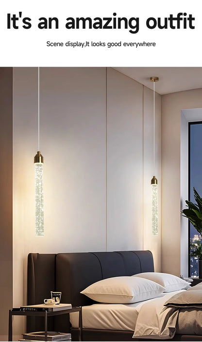Luxury Crystal Pendant Light with Gold Fixtures Crystal Hanging Lamp  for Living Room Bedroom Dining Room Modern Home Decor