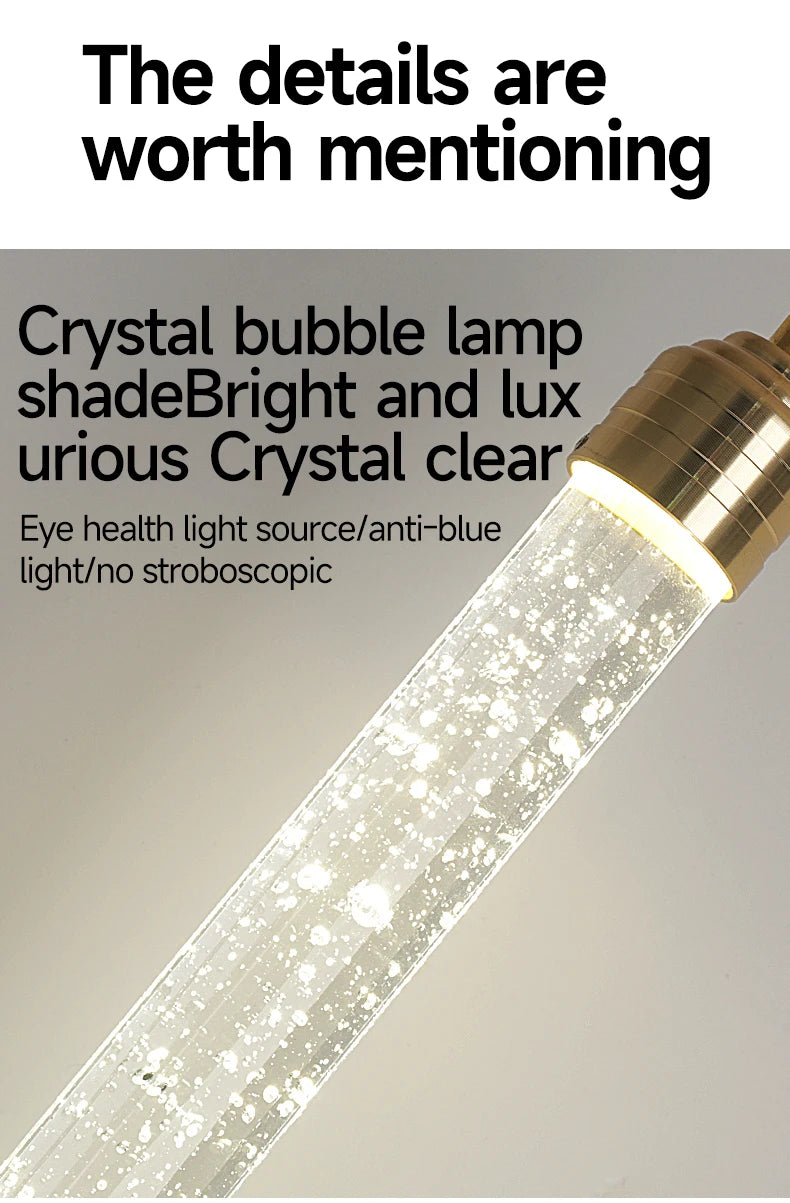 Luxury Crystal Pendant Light with Gold Fixtures Crystal Hanging Lamp  for Living Room Bedroom Dining Room Modern Home Decor