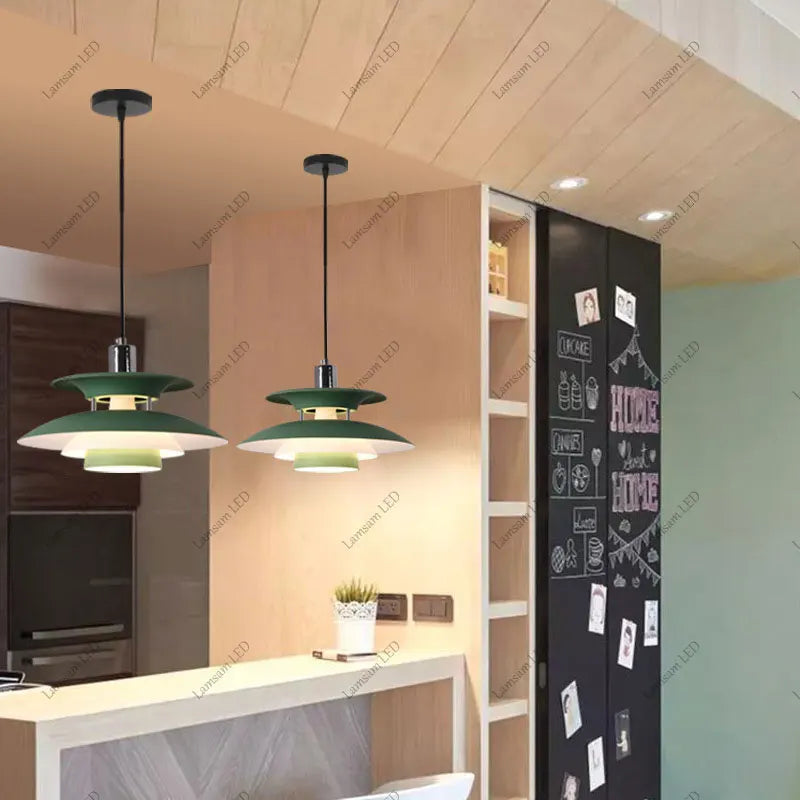 Danish Pendant Lamp UFO Ceiling Light Suspension Lightings E27 AC Powered 85-265V for Bedroom Dining Room Corridor Bar Balcony