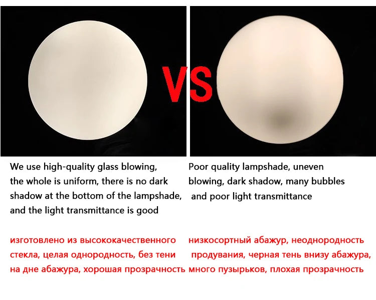 White circular glass ball pendant light, bar restaurant shop decorative light, study room bedroom light, bar desk lamp