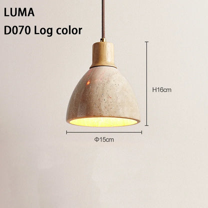 LUMA Cave Stone Pendant Light LED Yellow Travertine Hanging Lamp for Kitchen Island Restaurant Bedroom Livingroom Chandelier