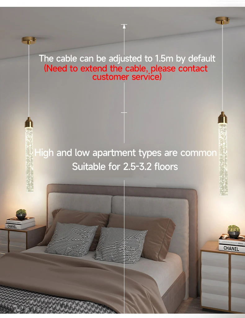 Luxury Crystal Pendant Light with Gold Fixtures Crystal Hanging Lamp  for Living Room Bedroom Dining Room Modern Home Decor