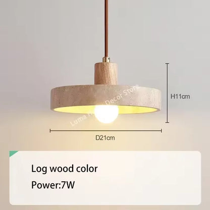 LUMA Cave Stone Pendant Light LED Yellow Travertine Hanging Lamp for Kitchen Island Restaurant Bedroom Livingroom Chandelier