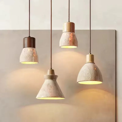 LUMA Cave Stone Pendant Light LED Yellow Travertine Hanging Lamp for Kitchen Island Restaurant Bedroom Livingroom Chandelier