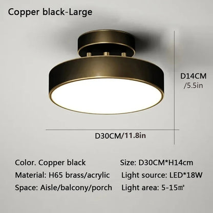 LED Ceiling Lamp Black Gold Home Decor Fixtures For Living Room Study Indoor lighting Hallway Entrance Bedroom Lighting Fixtures