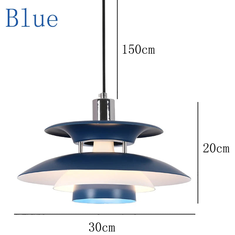 Danish Pendant Lamp UFO Ceiling Light Suspension Lightings E27 AC Powered 85-265V for Bedroom Dining Room Corridor Bar Balcony