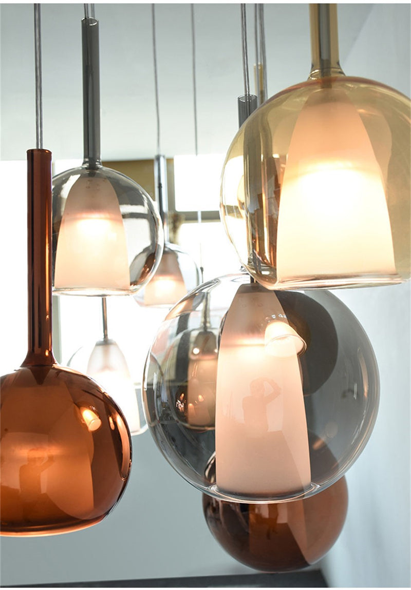 Italian Luxury Glass Bubble Pendant Lights Restaurant Staircases Bedside Chandeliers LED Household Decorative Lighting Fixtures