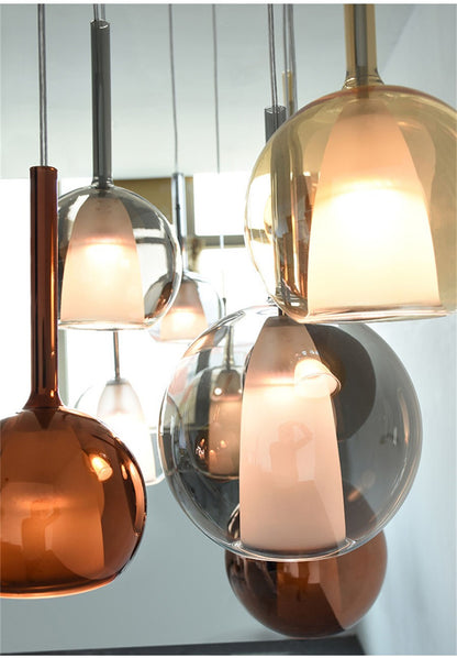 Italian Luxury Glass Bubble Pendant Lights Restaurant Staircases Bedside Chandeliers LED Household Decorative Lighting Fixtures