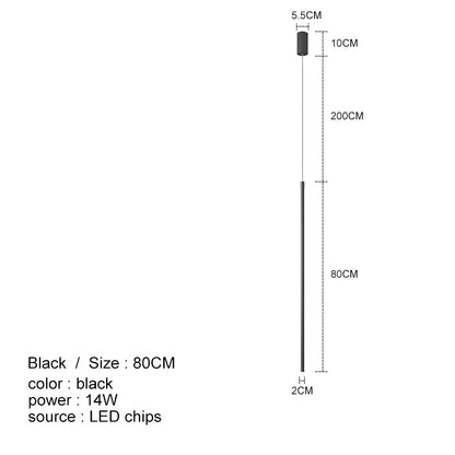 Modern Led Pendant Lights For Bedroom Reading Hanging Lamp Bedside Living Room Bar Coffee Fixtures Decor Black Long Chandelier