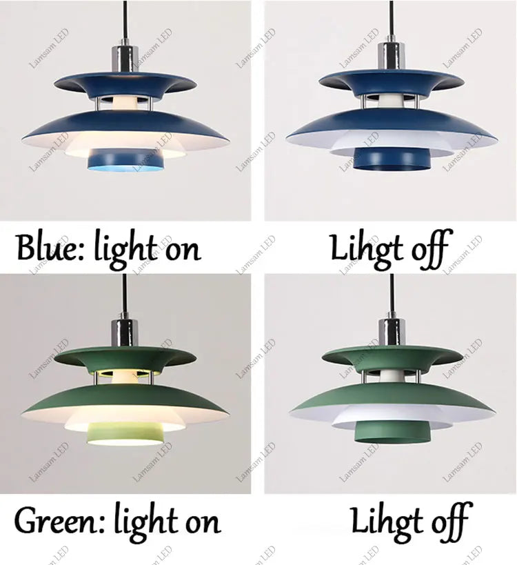 Danish Pendant Lamp UFO Ceiling Light Suspension Lightings E27 AC Powered 85-265V for Bedroom Dining Room Corridor Bar Balcony
