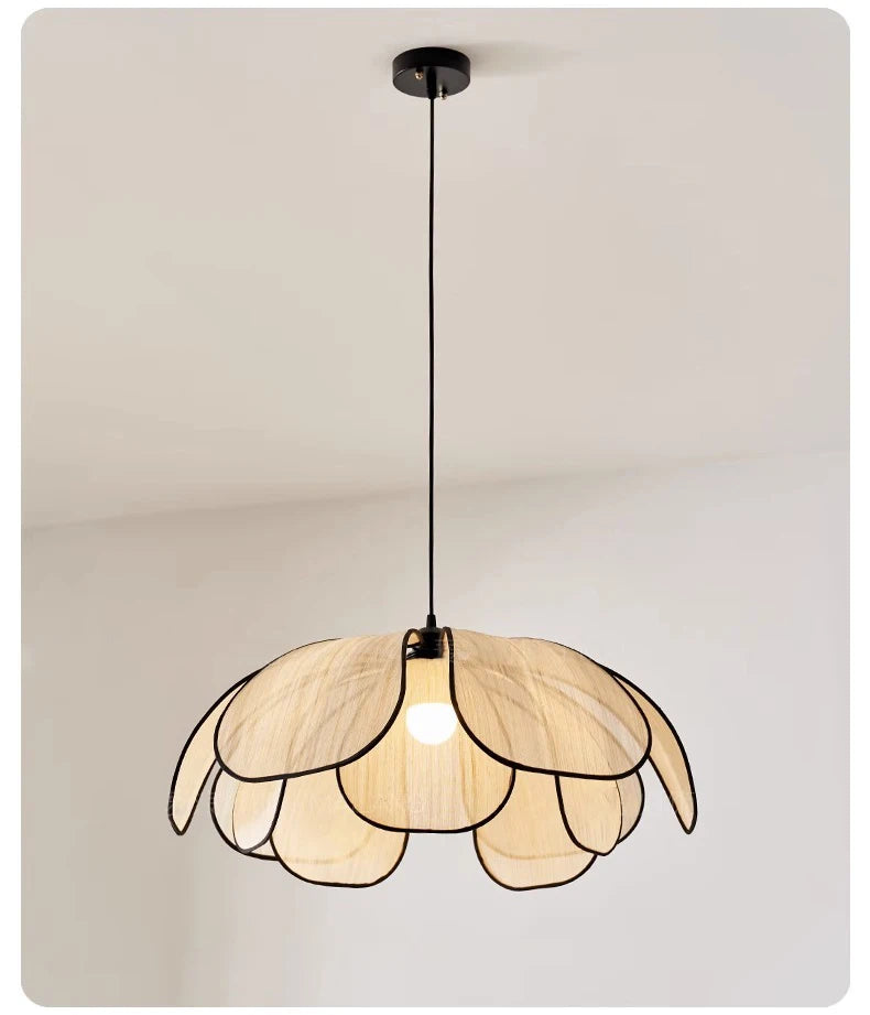 Vintage Hand-Woven Lotus Dining Room Chandelier Bedroom Living Room Lamp European And American art Atmosphere lighting Lamps E27