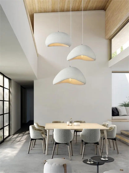 Nordic Wabi Sabi Pendant Lamps Dining Room Lighting Modern Living Room Bedroom LED Ceiling Chandelier Loft Lustre Hanghing Lamps