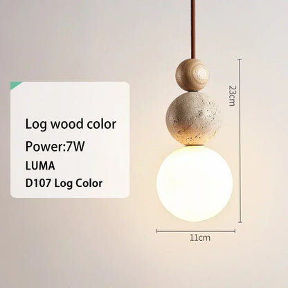 LUMA Cave Stone Pendant Light LED Yellow Travertine Hanging Lamp for Kitchen Island Restaurant Bedroom Livingroom Chandelier