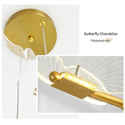 LED Modern Butterfly Pendant Light Ceiling Pendant Light, Bedside Indoor Living Room Dining Room Kitchen Decoration Lighting