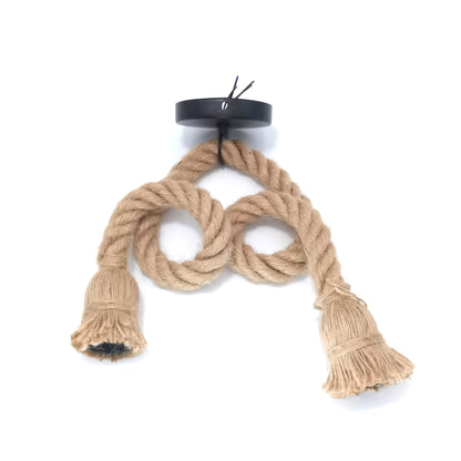 Industrial E27 Vintage Hemp Rope Pendant Lights Attic Personality Indoor Lightings for Loft/Living Room/Bar Pendant Chandelier