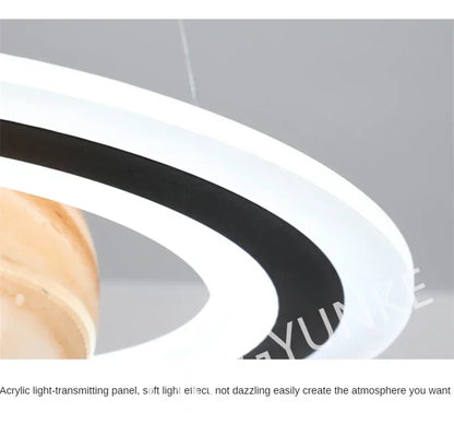 Acrylic Planet Pendant Lamp for Living  Bedroom Kitchen Children Room Space Star Indoor Hanging  E27 Changeable Light