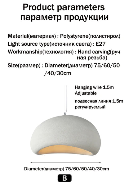 Nordic Wabi Sabi Pendant Lamps Dining Room Lighting Modern Living Room Bedroom LED Ceiling Chandelier Loft Lustre Hanghing Lamps