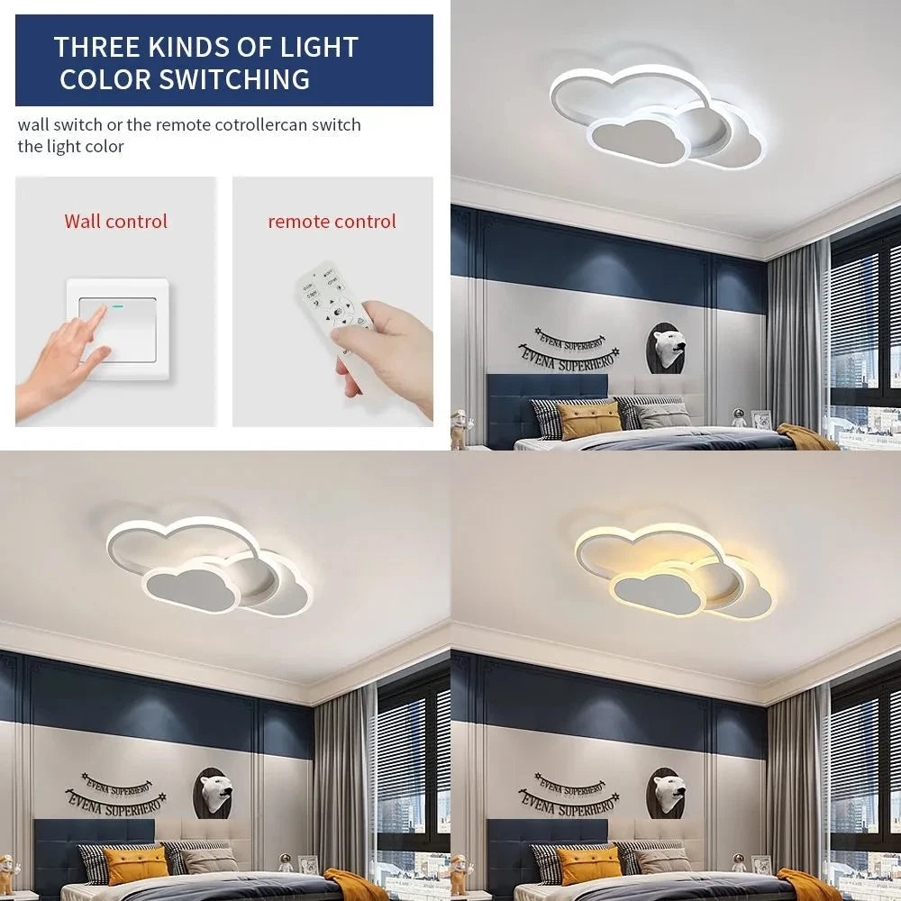 Ceiling Light,32w Creative LED Ceiling Lamp with Dimmable Remote Control 3000-6500k 2800lm,Cartoon Lighting for Living Room