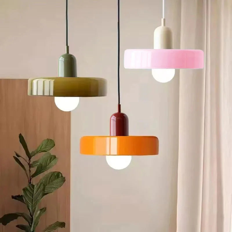 Nordic Retro Glass Pendant Lamps Indoor E27 LED Chandelier Living Room Dining Room Bedroom Kitchen Decorative lights Fixture